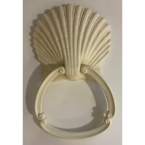 Vintage White Towel Rack/Holder White Seashell by Syroco